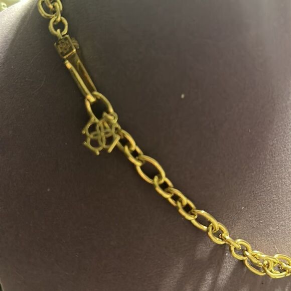 Ann Taylor Chunky Link Necklace Goldtone with Crystals - Picture 4 of 4